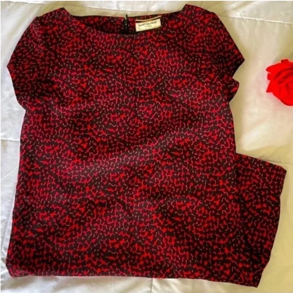 Saint Laurent black hearts shift mini dress - Picture 10 of 10
